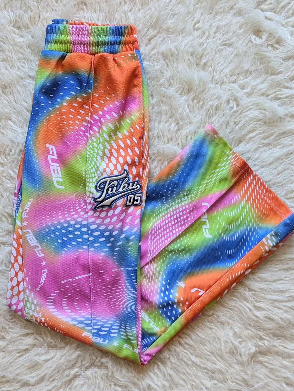 Fubu x Forever 21 Rainbow Tie Dye Wide Leg Track Pants
